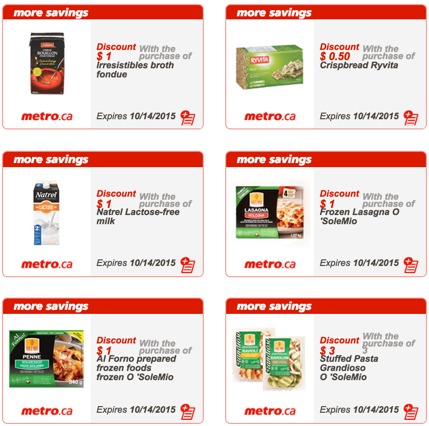 Metro Quebec Printable Store Coupons, October 8 To October 14