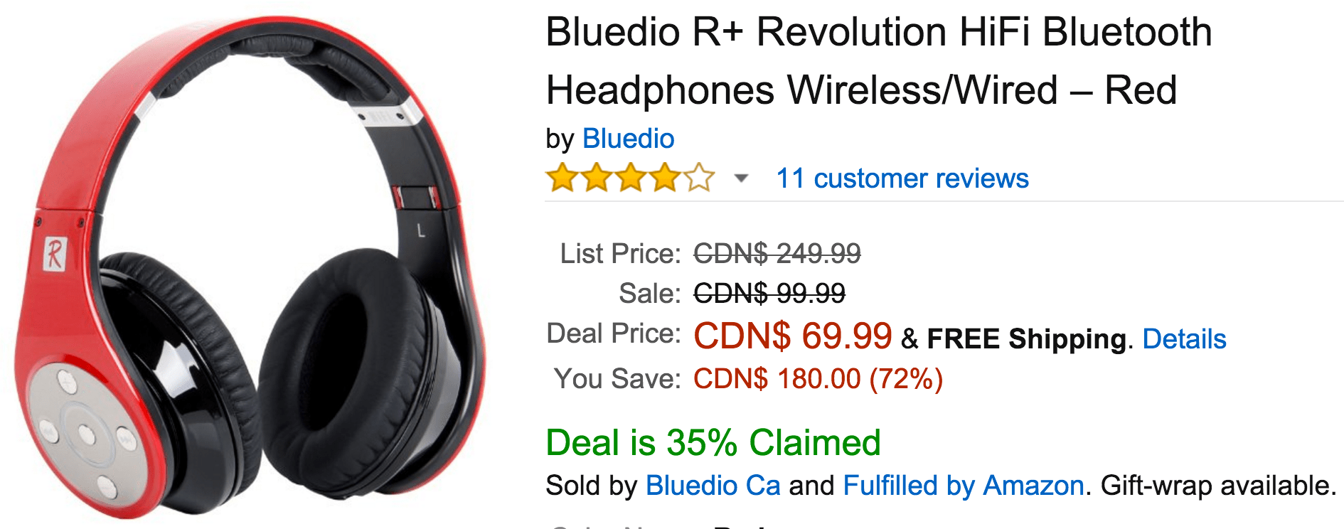 Amazon Canada Today's Deals Save 72 On Bluedio R+(Revolution) Faith