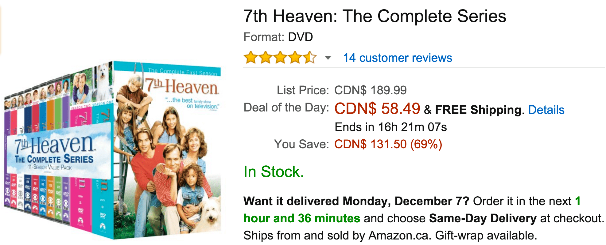 Amazon Canada Deals Of The Day Save 69 On 7th Heaven & The Jeffersons, The Complete Series