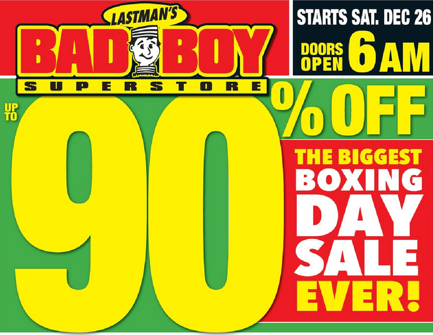 Lastman's Bad Boy Superstore Canada Boxing Day 2015 Deals Canadian