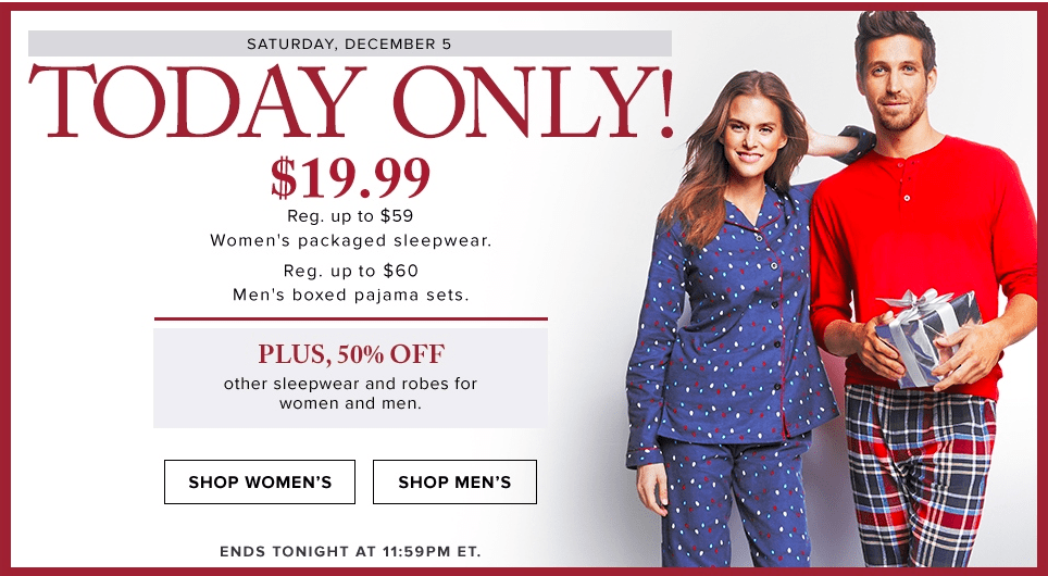 Hudson’s Bay Canada Today’s Deals 19.99 For Women's Packed Sleepwear
