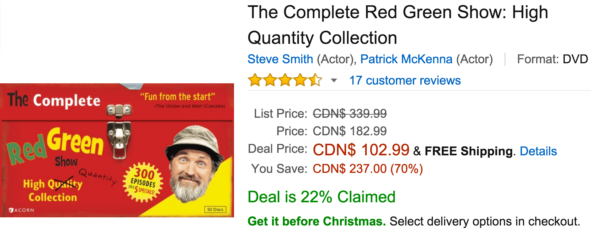 Amazon Canada Deals Of The Day Save 70 On The Complete Red Green Show High Quantity