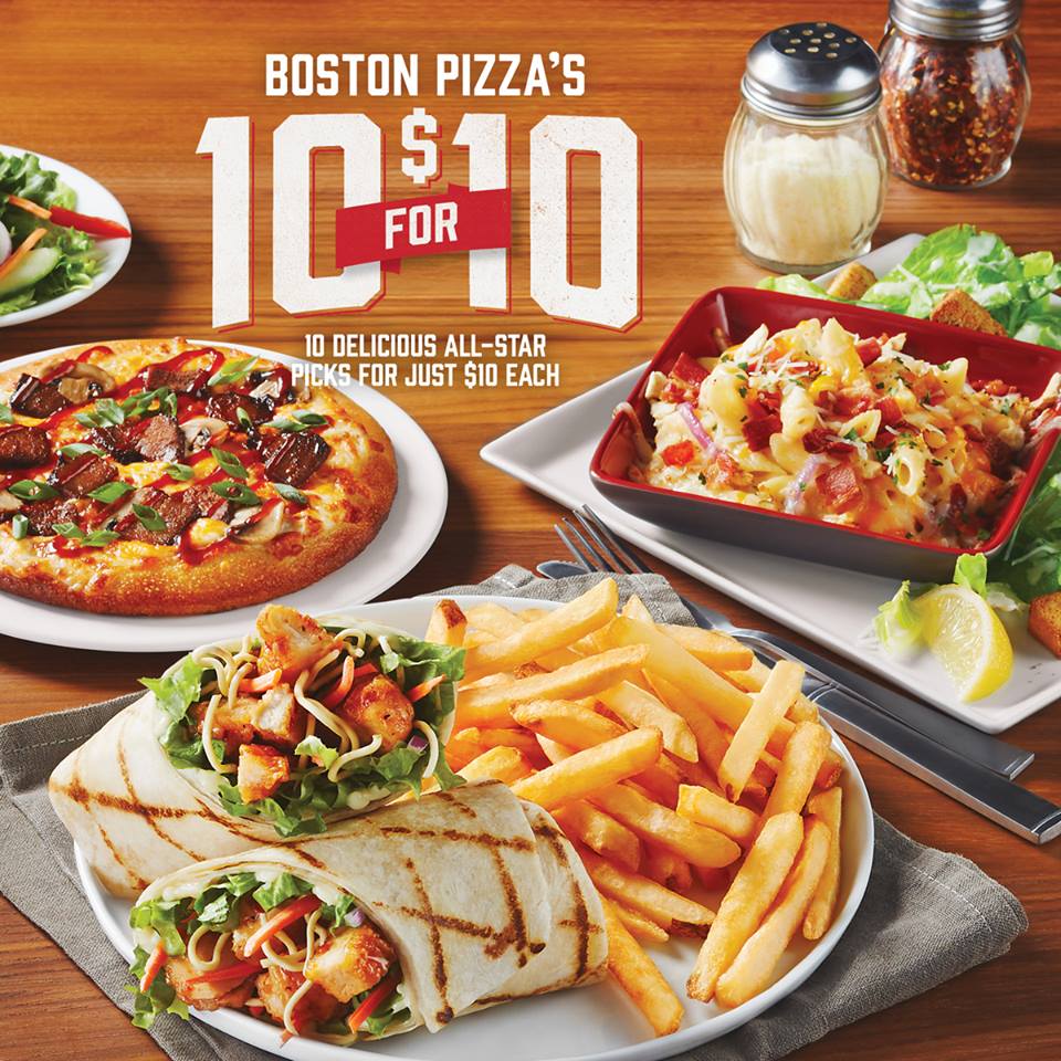 Boston Pizza Canada Deals 10 Great Options For Only 10 Canadian