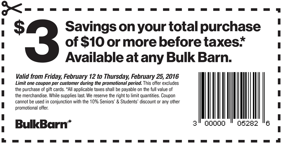 Bulk Barn Canada Printable Coupons Save 3 When You Spend 10 Or More