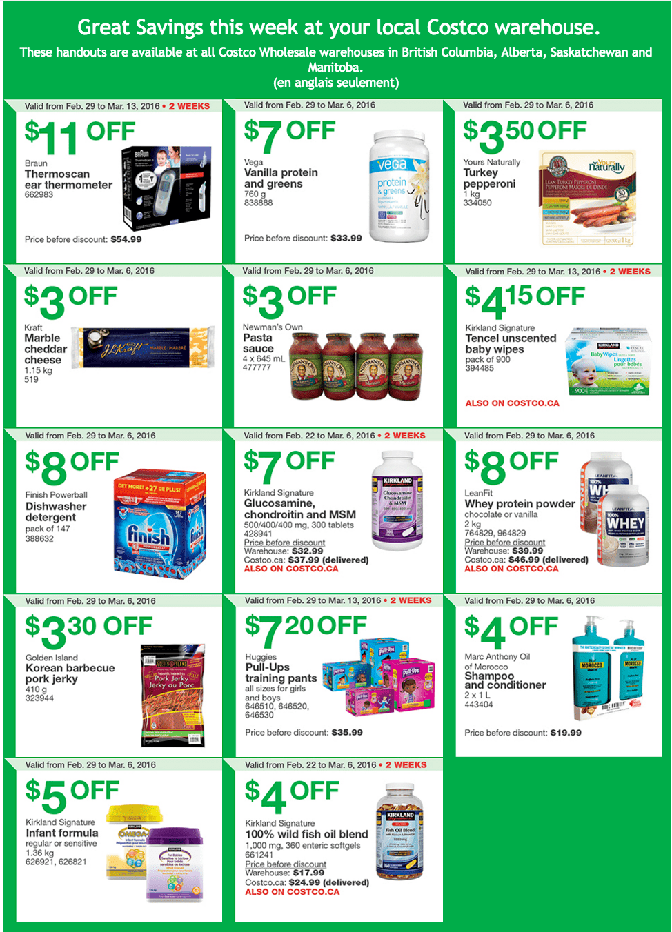 Costco Canada Weekly Instant Handouts Coupons/Flyers For Western British Columbia, Alberta