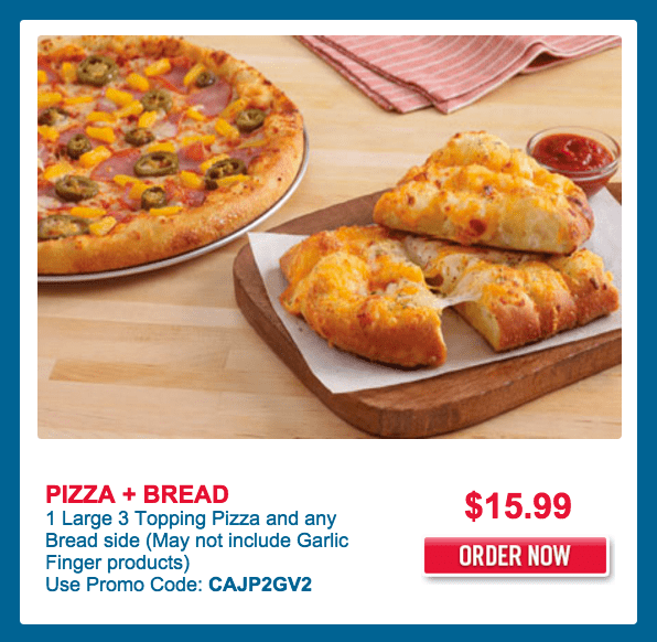 Domino's Pizza Offers Get 1 Large 3 Topping Pizza and any Bread side For 15 .99 & More Offers
