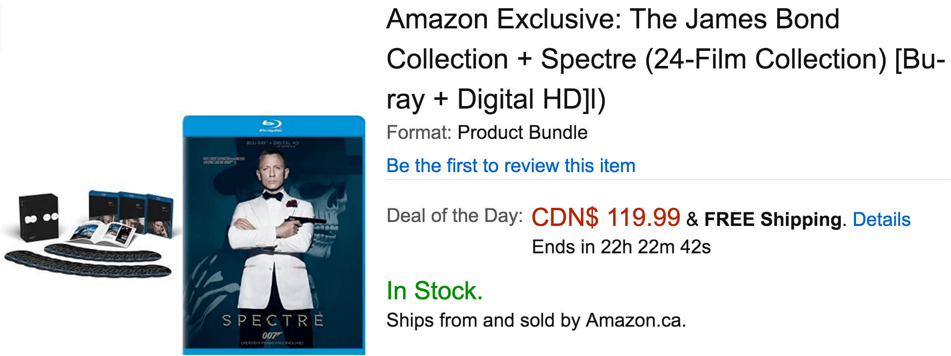 Amazon Canada Deals Of The Day Save 60 On The James Bond Collection + Spectre (Amazon