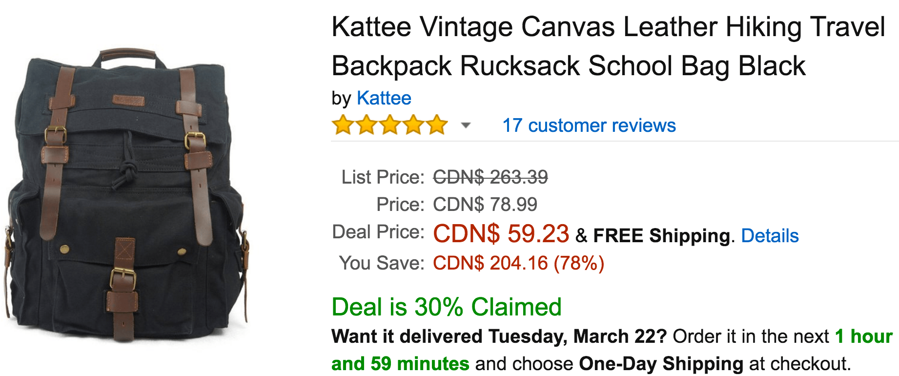 Amazon Canada Deals Of The Day Save 78 On Kattee Vintage Canvas