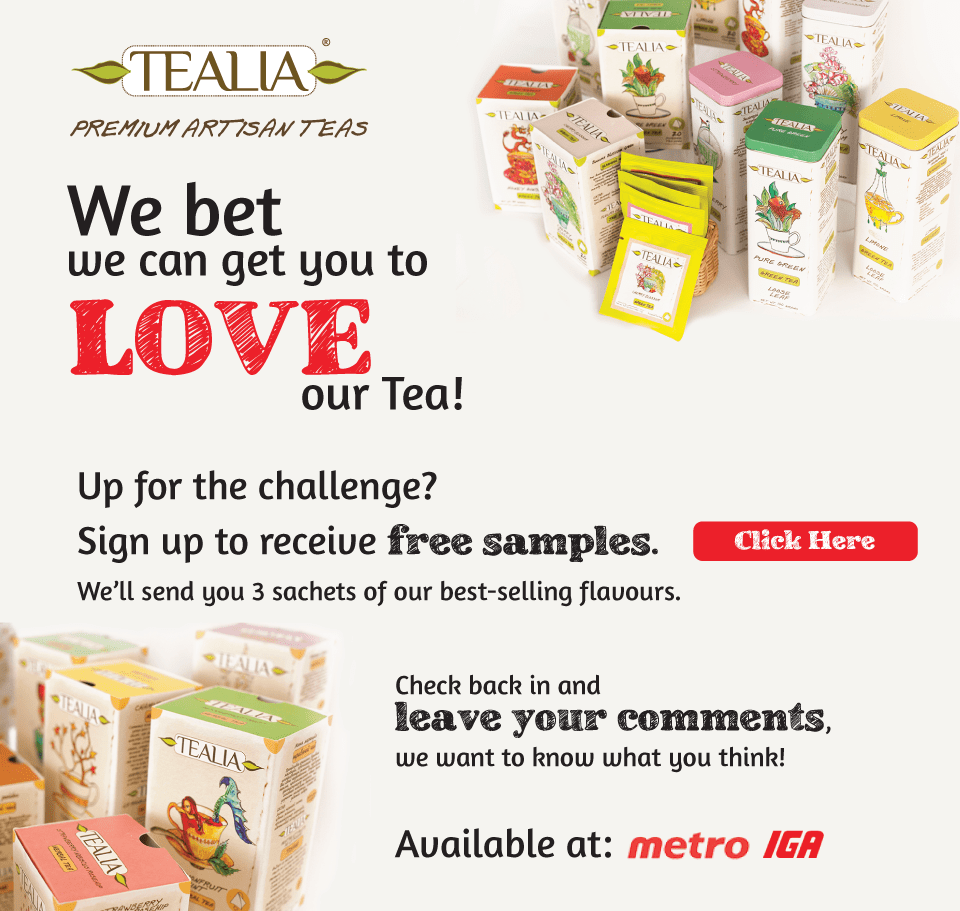 Tealia Tea Canada FREE Samples Receive 3 Sachets of BestSelling Tea