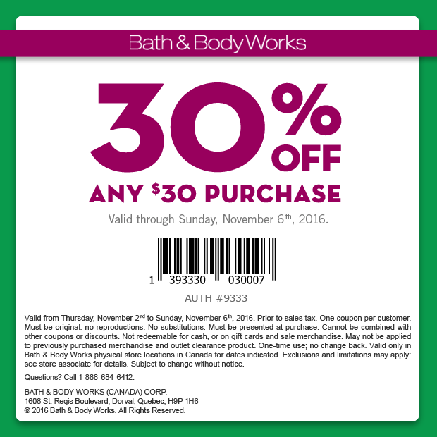 Bath & Body Works Canada Promotions Buy 1 Get 1 FREE 3Wick Candle, Save 30 Off Any 30