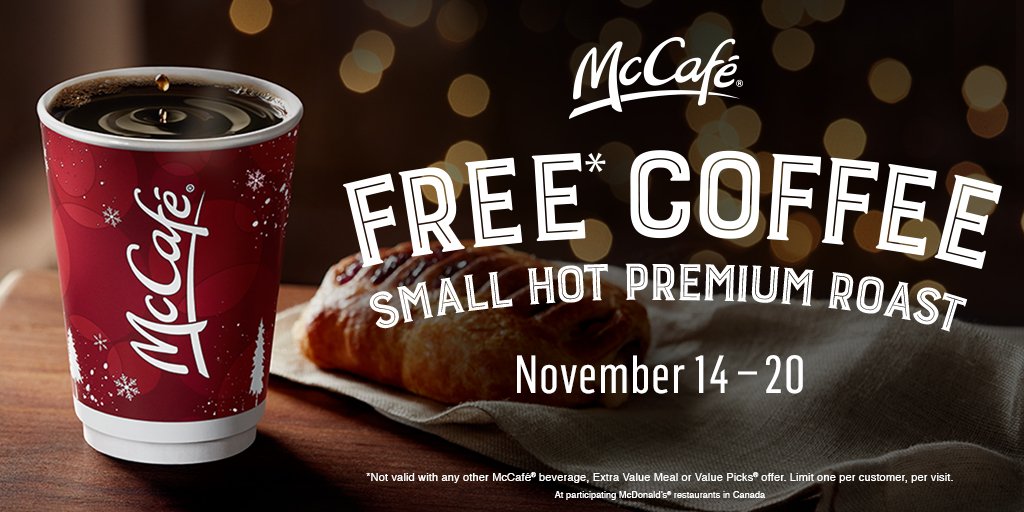 McDonald's McCafé Canada *Hot* Deal FREE Premium Roast Coffee