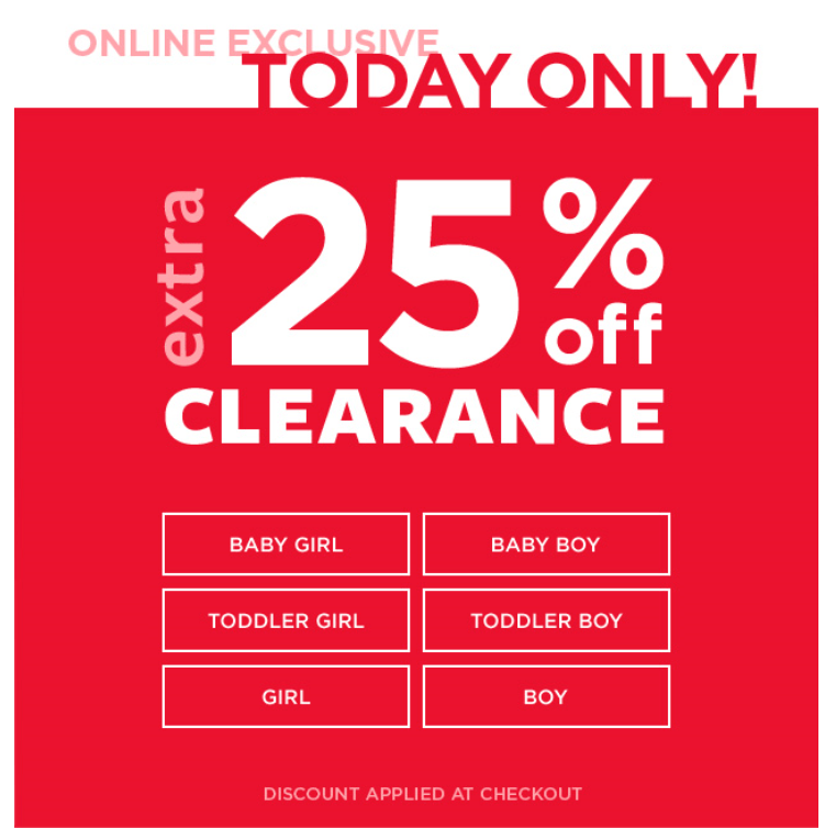 Carter's OshKosh B'gosh Canada Online Exclusive Deal EXTRA 25 OFF