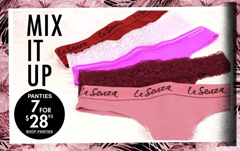 La Senza Canada Deals Get 7 Mix & Match Panties for 28.95 + Bras for
