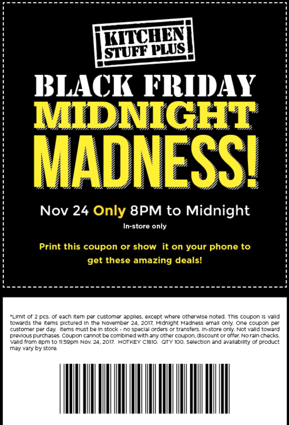 Kitchen Stuff Plus Canada Black Friday Midnight Madness Starts 8 PM