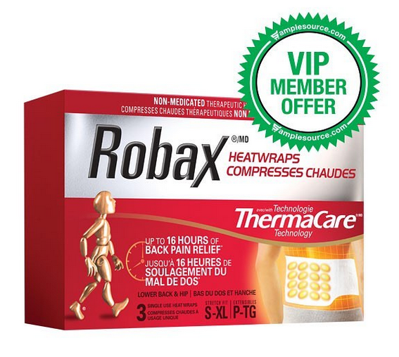 SampleSource Canada Free Robax HeatWraps Sample