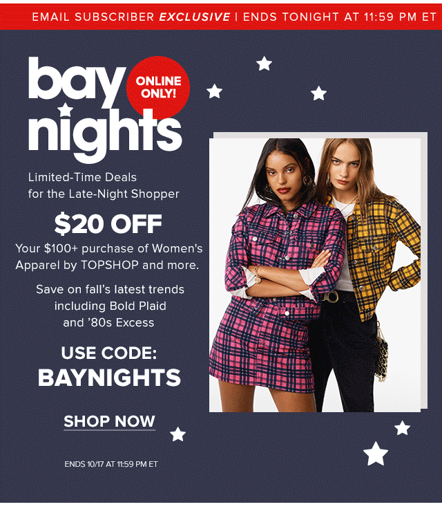 Hudson's Bay Canada Bay Nights Offer Save 20 Off Women's Apparel