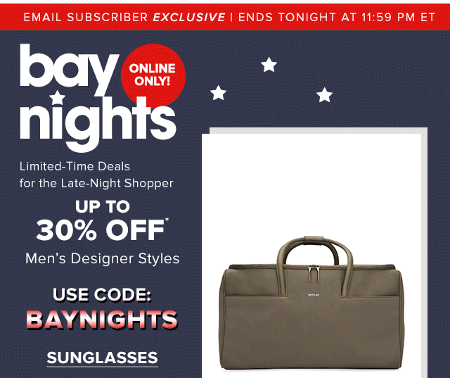 Hudson's Bay Canada Bay Nights Offer Save up to 30 off Men's Designer