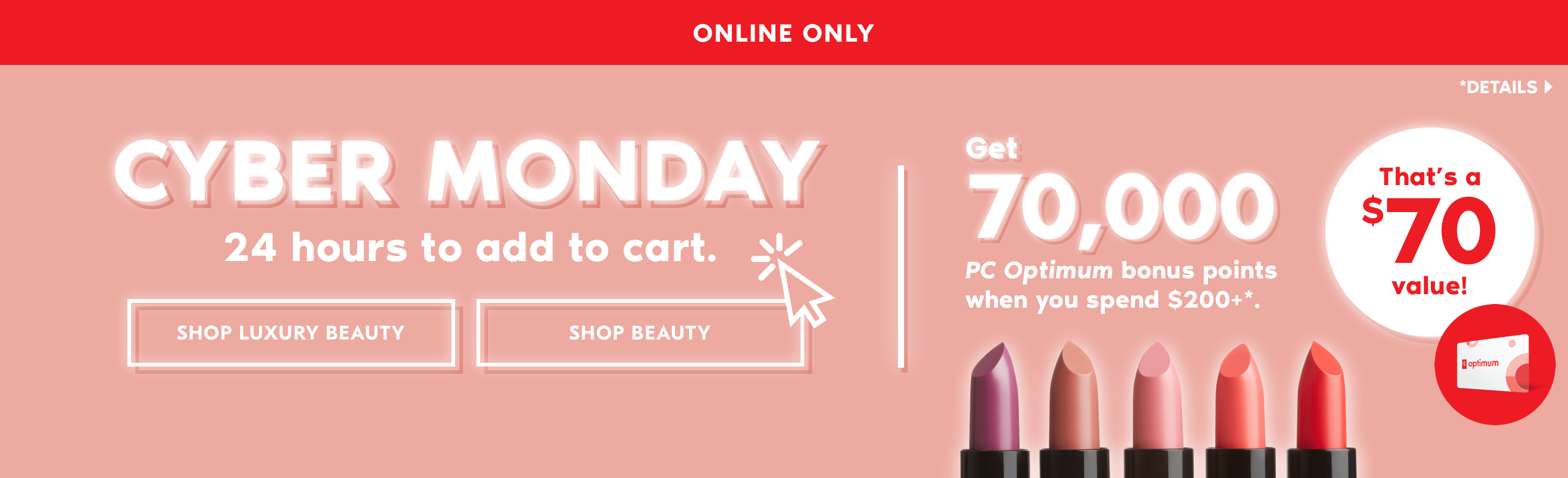 Beauty Boutique by Shoppers Drug Mart Canada Cyber Monday Deal 70,000