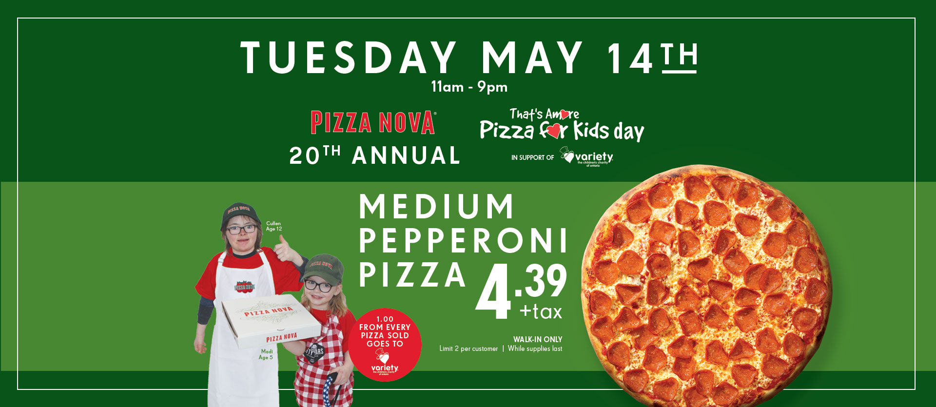 Pizza Nova Canada That’s Amore Pizza for Kids Day 4.39 Medium Pizza