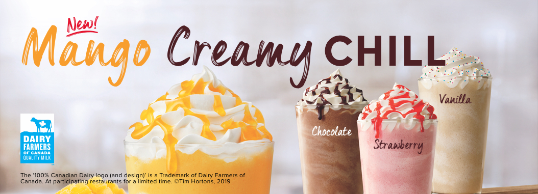 Tim Hortons Canada NEW Mango Creamy Chill Canadian Freebies, Coupons