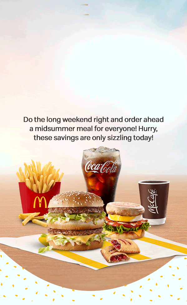 McDonald's Canada Midsummer Savings Sizzler Today, Save 4 off Any