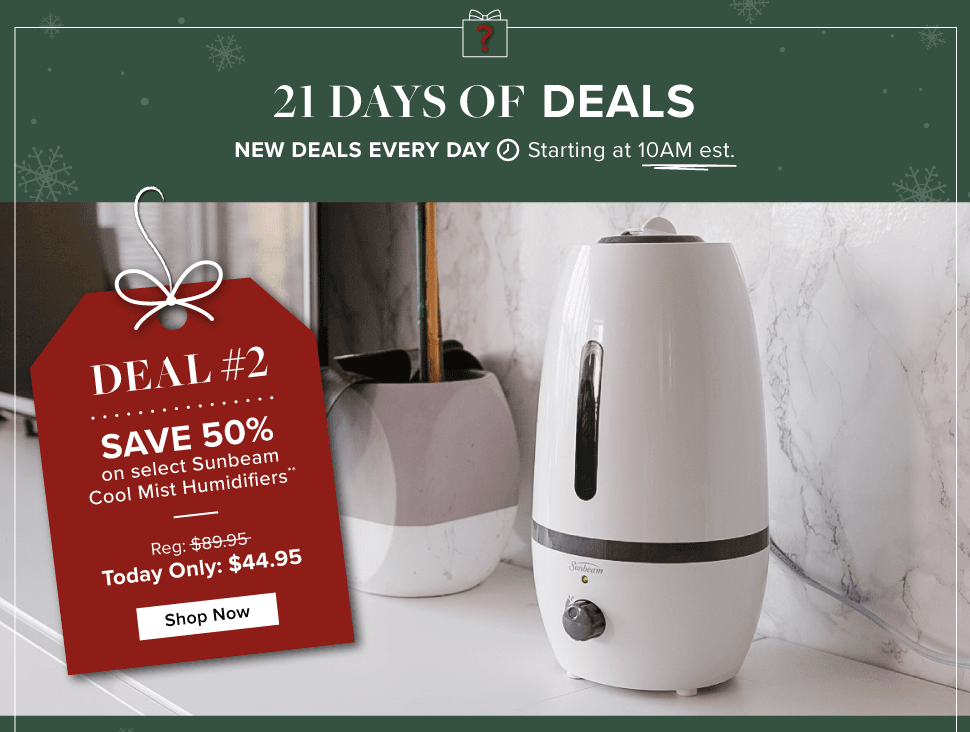 Linen Chest Canada 21 Days of Deals Today, Save 50 on Sunbeam