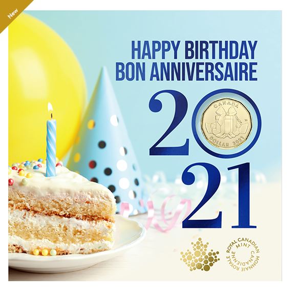 Royal Canadian Mint New Coins Baby 5Coin Gift Card Set (2021) + Birthday 5Coin Gift Card Set