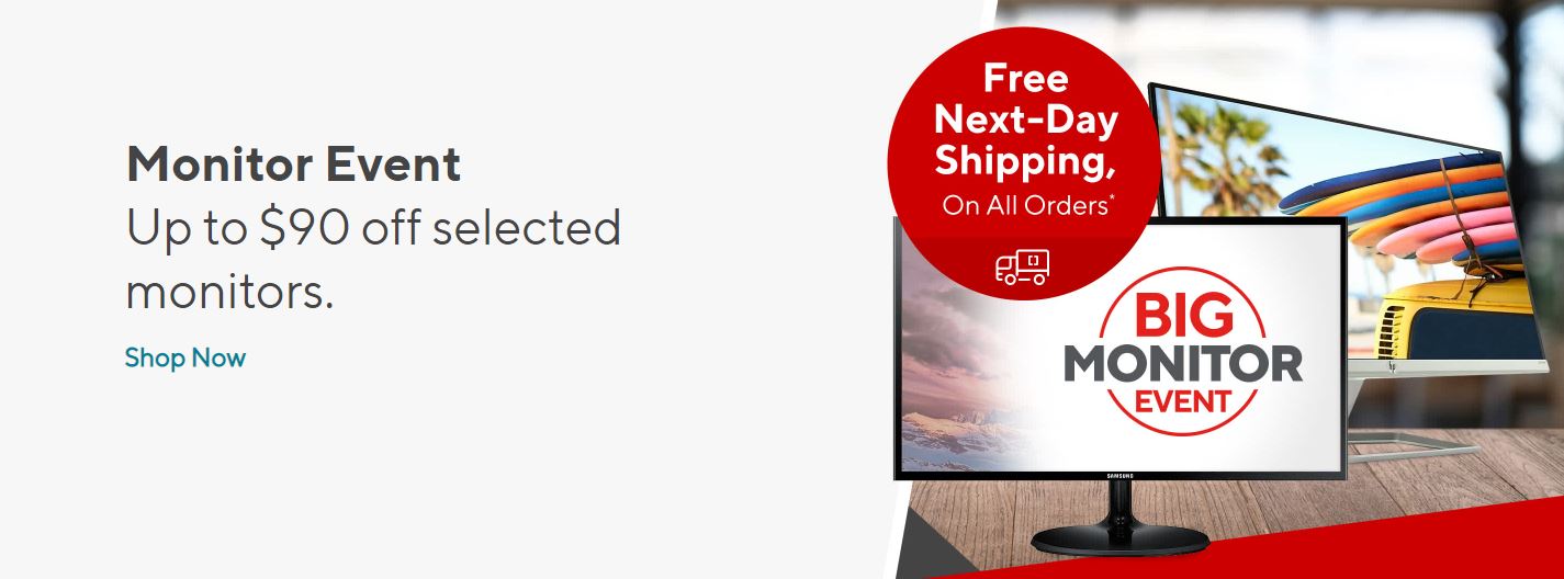 Staples Canada Deals Save Up to 90 OFF Monitors + FREE NextDay Shipping + More Canadian