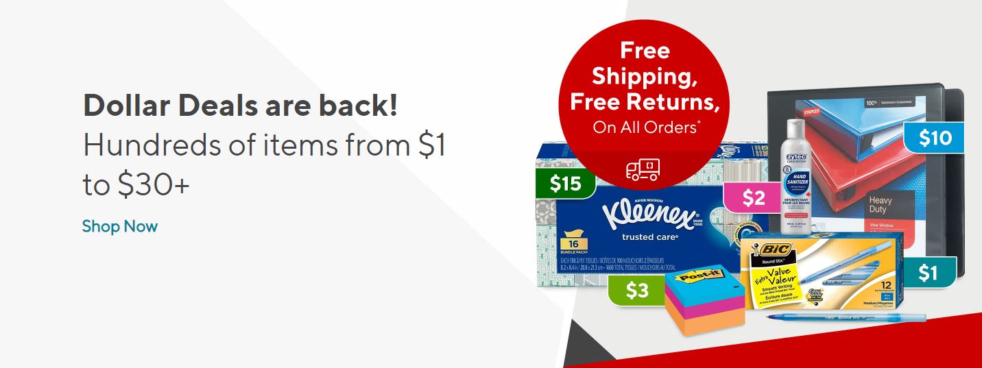 Staples Canada Dollar Deals Hundreds of Items Starting at 1 + FREE Shipping + More Canadian