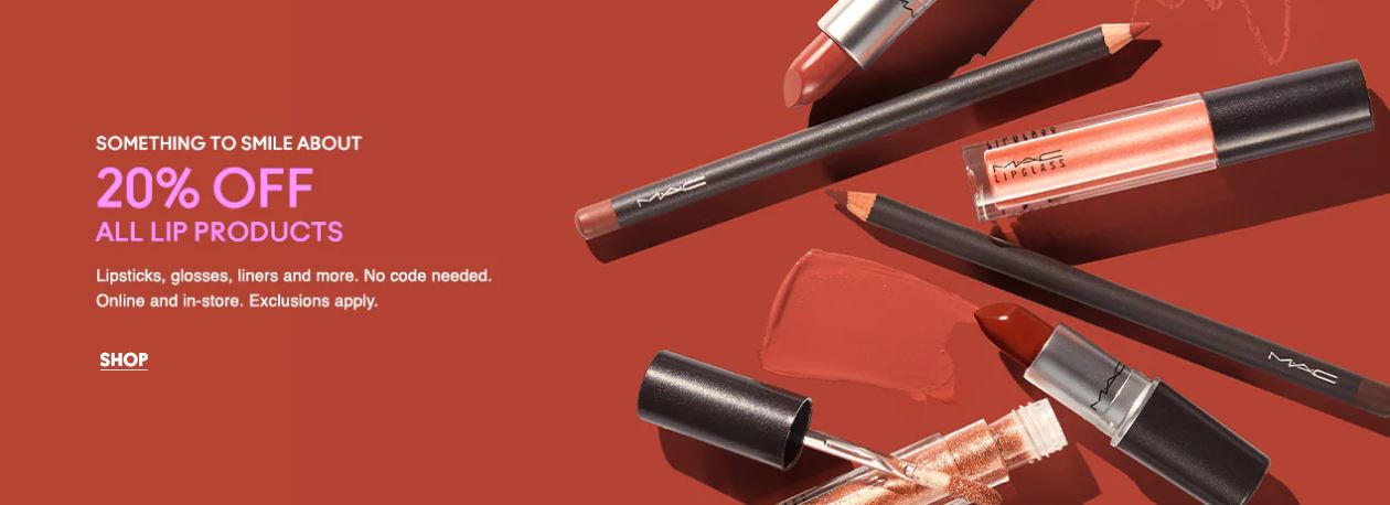 MAC Cosmetics Canada Deals Save 20 OFF Lip Products + Up to 40 OFF