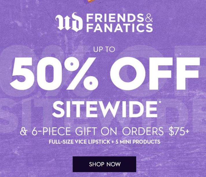 Urban Decay Canada Friends & Fanatics Sale Save Up to 50 OFF Sitewide
