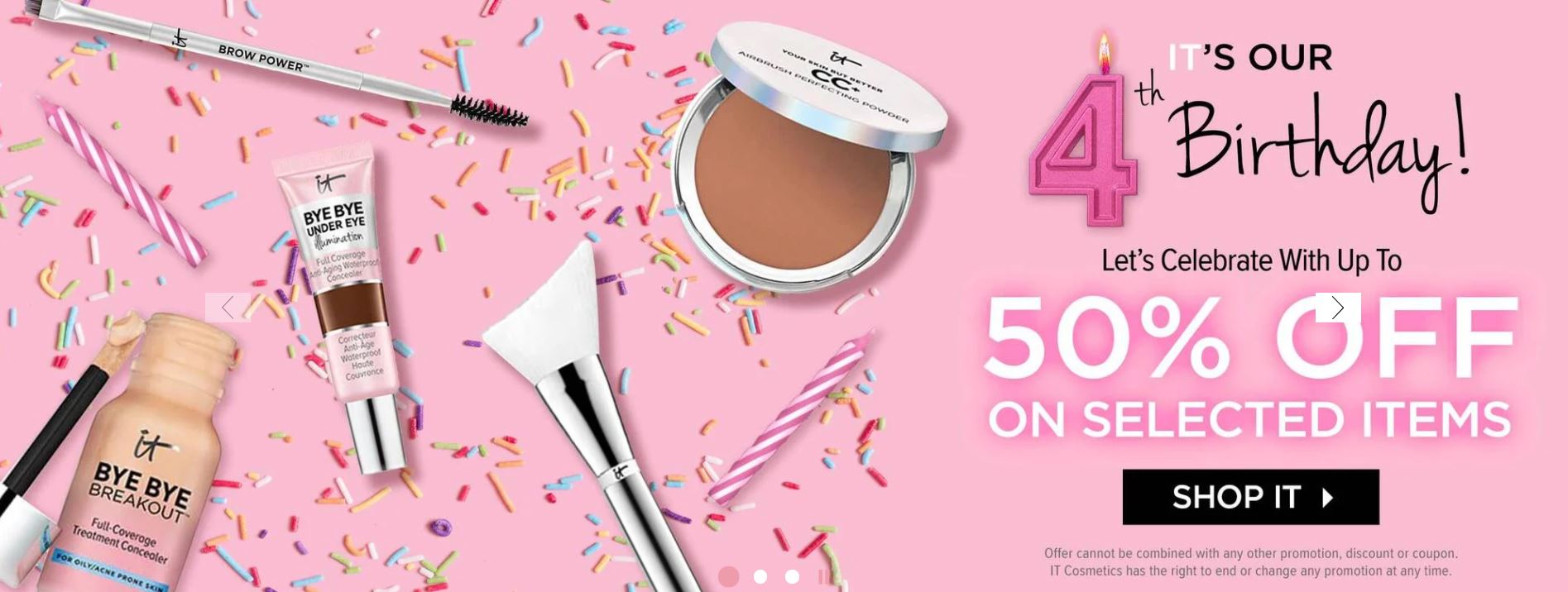 IT Cosmetics Canada It's Our 4th Birthday Save 50 OFF Many Items + Up
