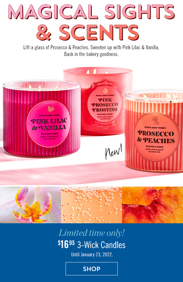 Bath & Body Works Canada Promotions 3Wick Candles, 16.95 + Hand Soaps, 8 for 30 or 5 for 20