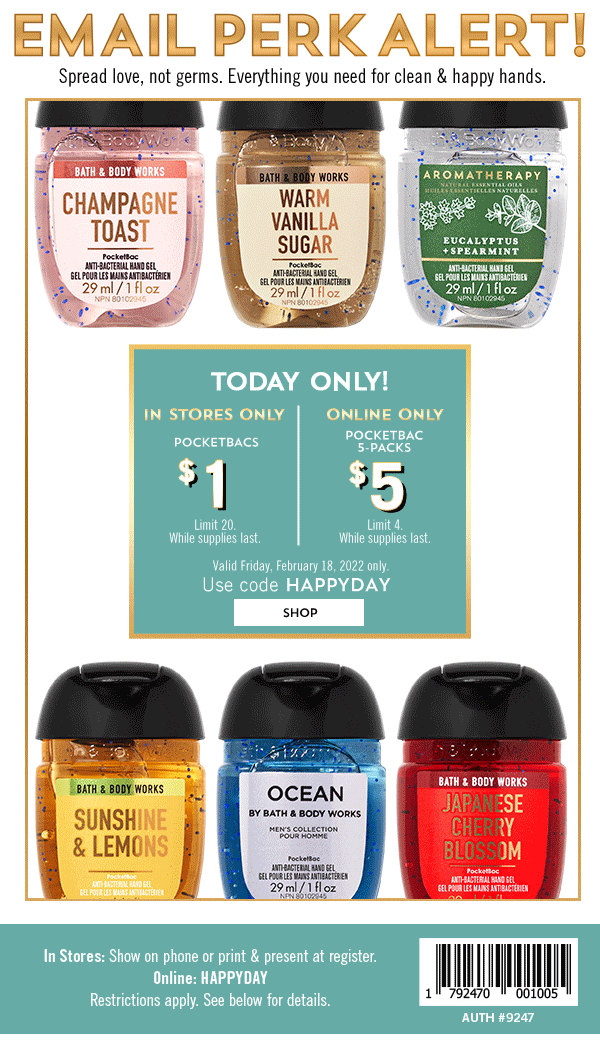 Bath & Body Works Canada Deals All PocketBac Hand Sanitizers for 1