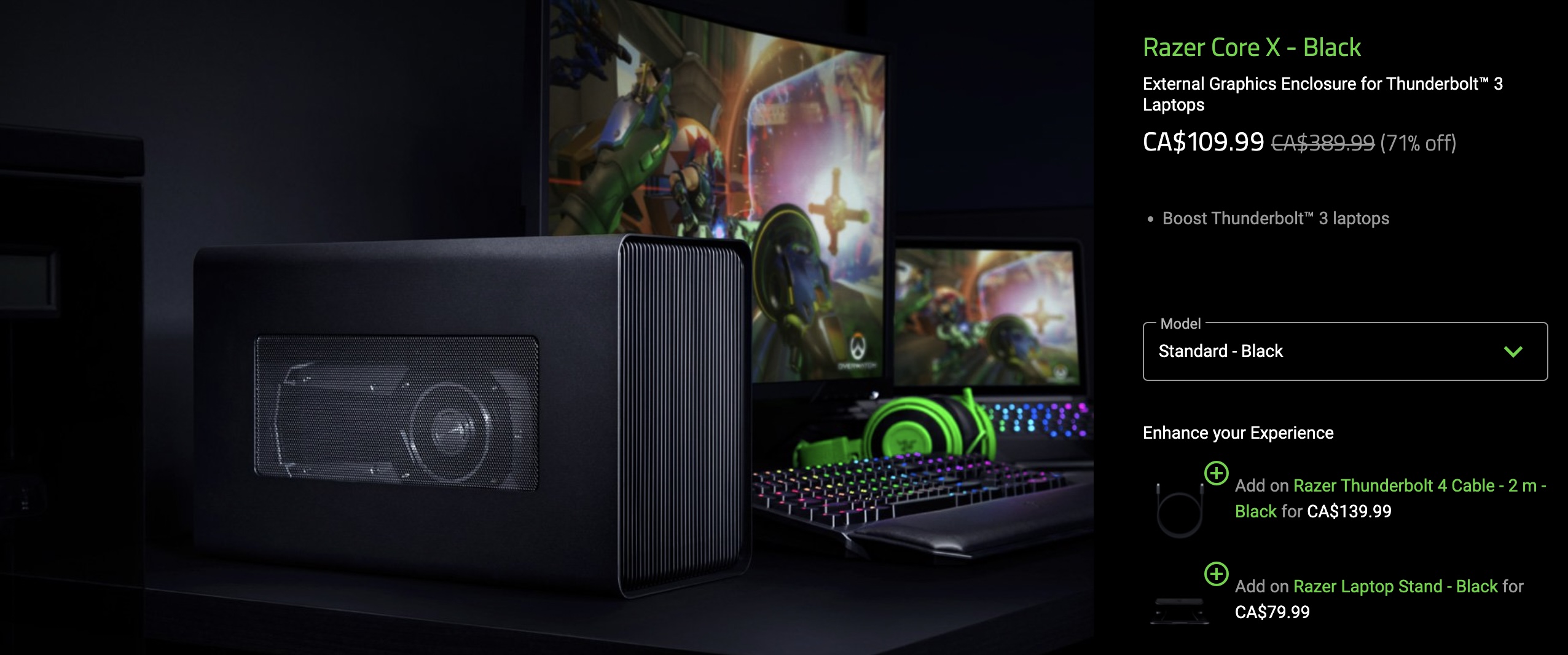 Razer Canada Black Friday Sale Razer Core X External Graphics