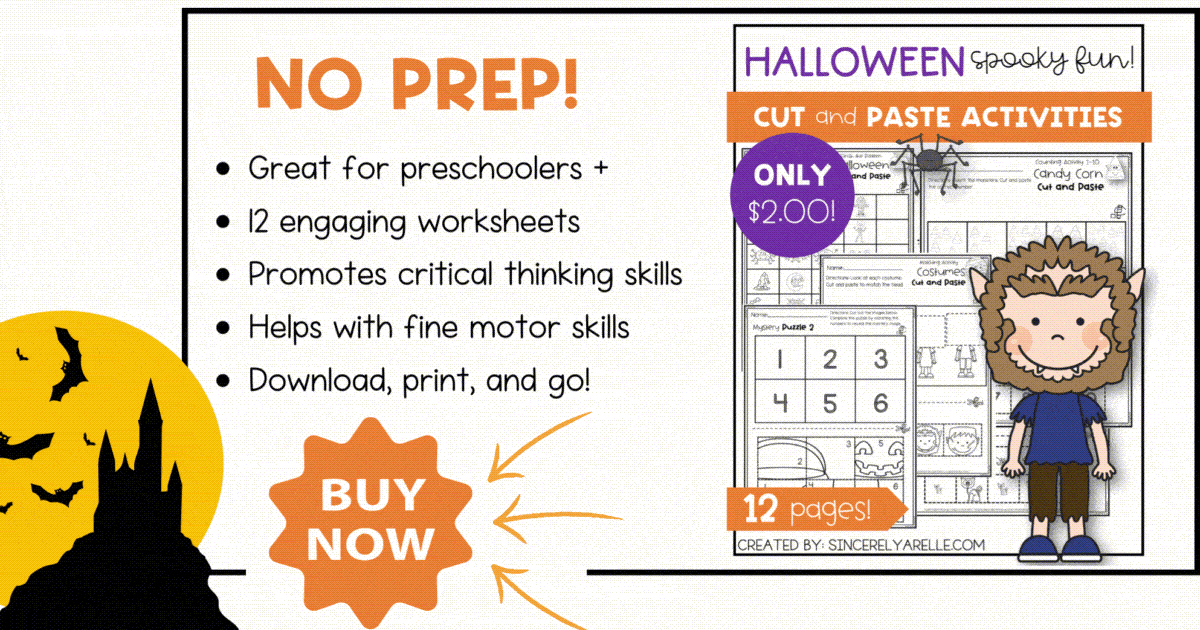 Free Cute Halloween Cut And Paste Activities Counting From 110