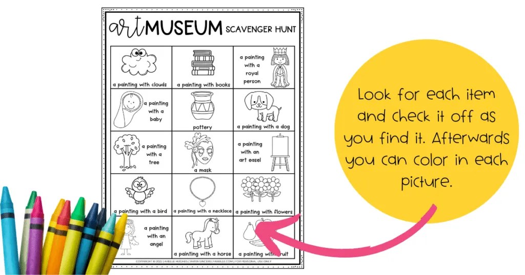Free and Playful Art Museum Kids Scavenger Hunt For The Best Trip Ever
