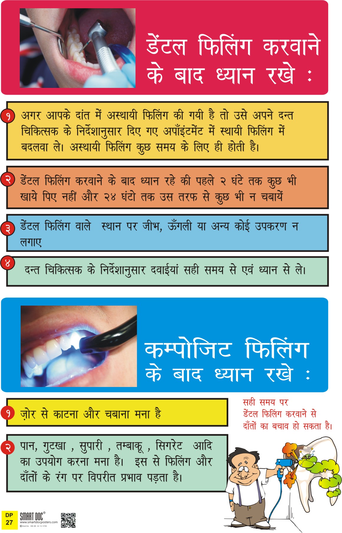 Care after fillings +Care after composite fillings (Hindi) DP27 H