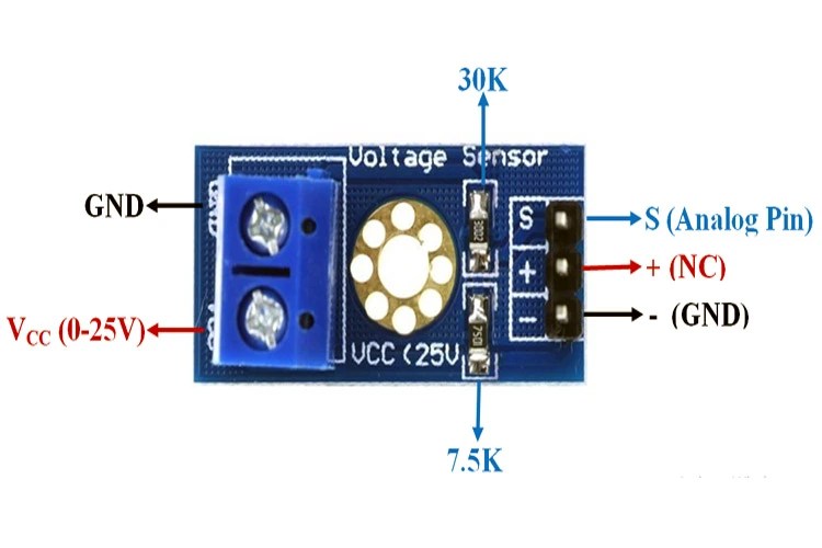 Voltage Sensor Module Measure Solar Panel Voltage level Smartech