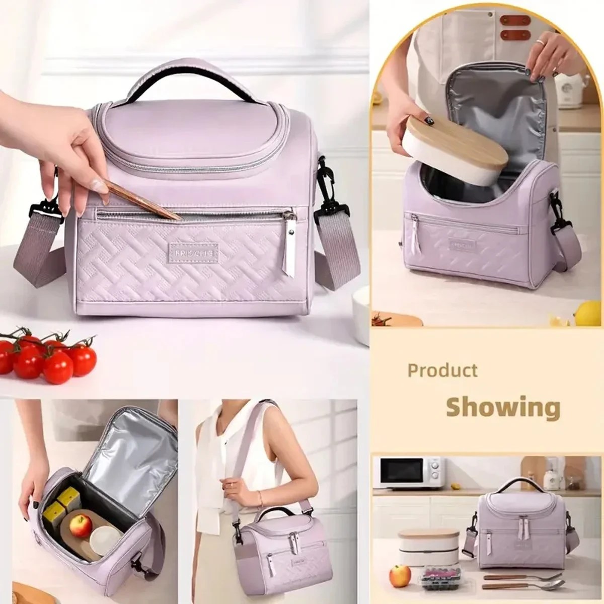 Thermal lunch bag with shoulder strap waterproof design Thermal lunch bag with shoulder strap waterproof design
