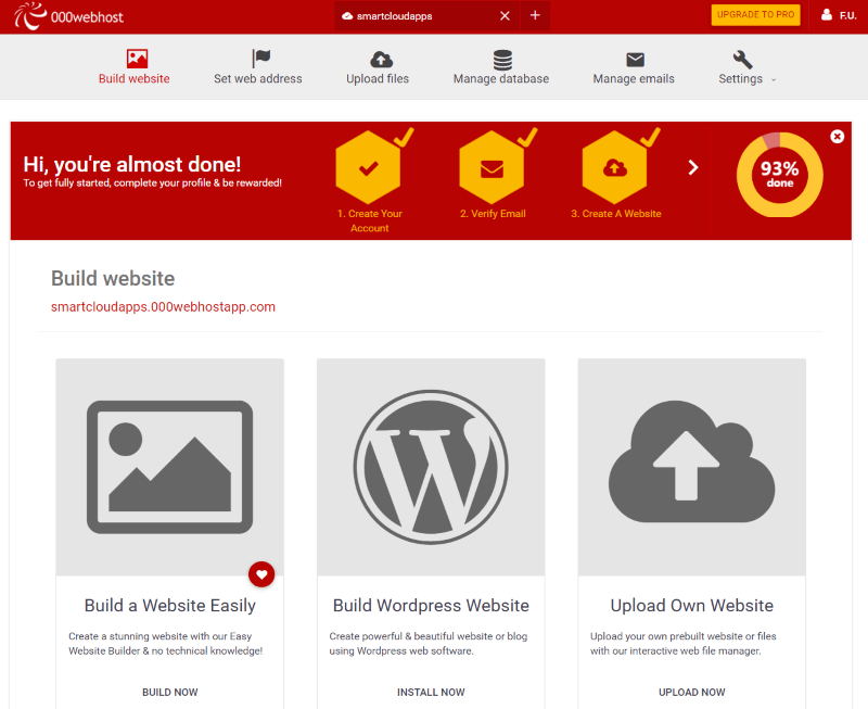 crear sitio 000webhost