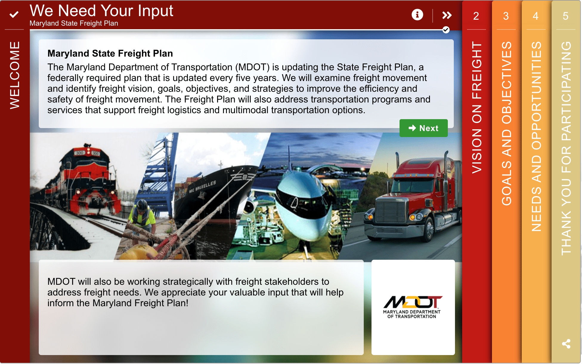 Updating the Maryland State Freight Plan MDOT Seeks Public Input
