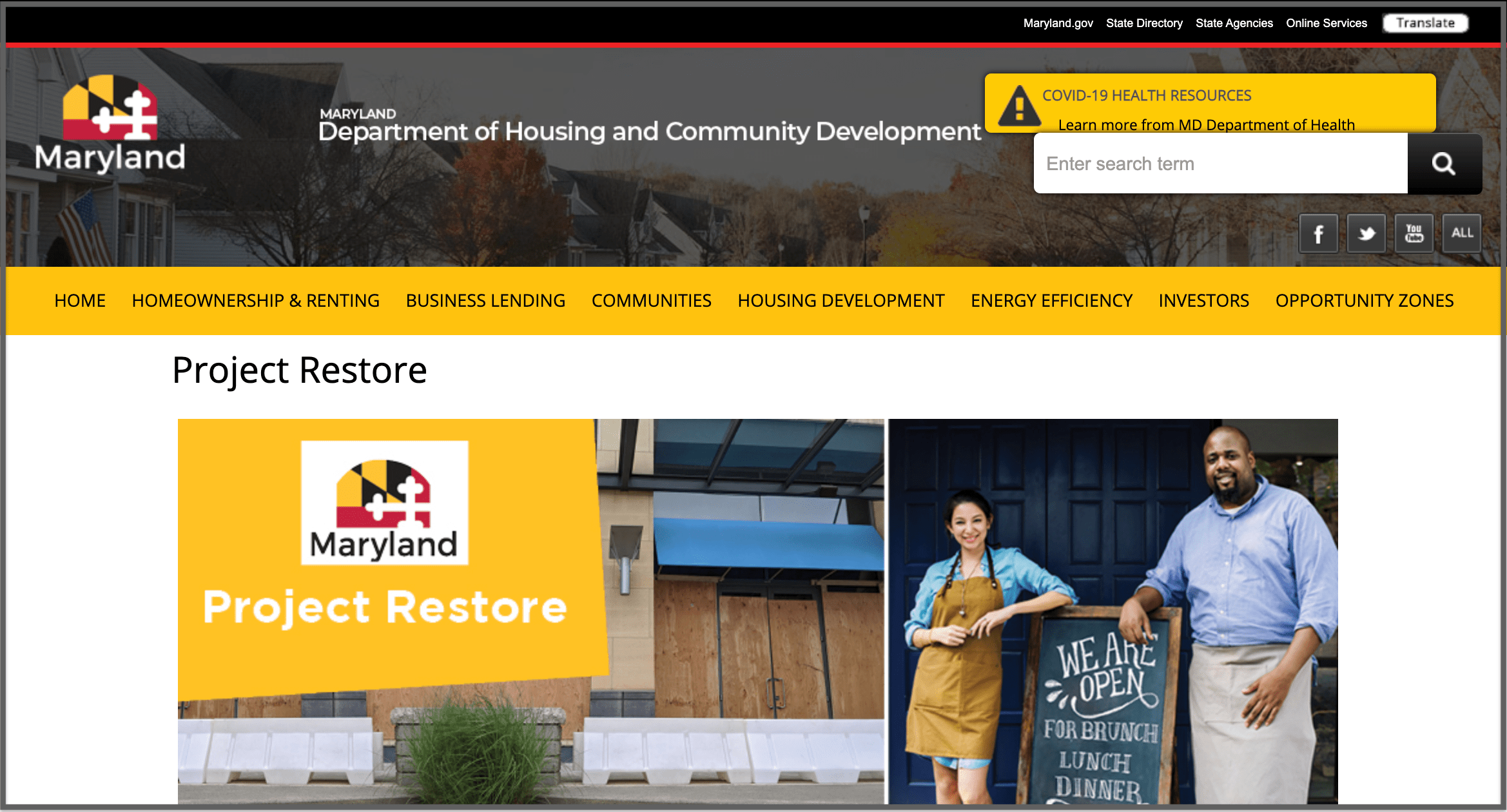 DHCD Announces 25 million in Grants to Maryland Businesses ‘Project