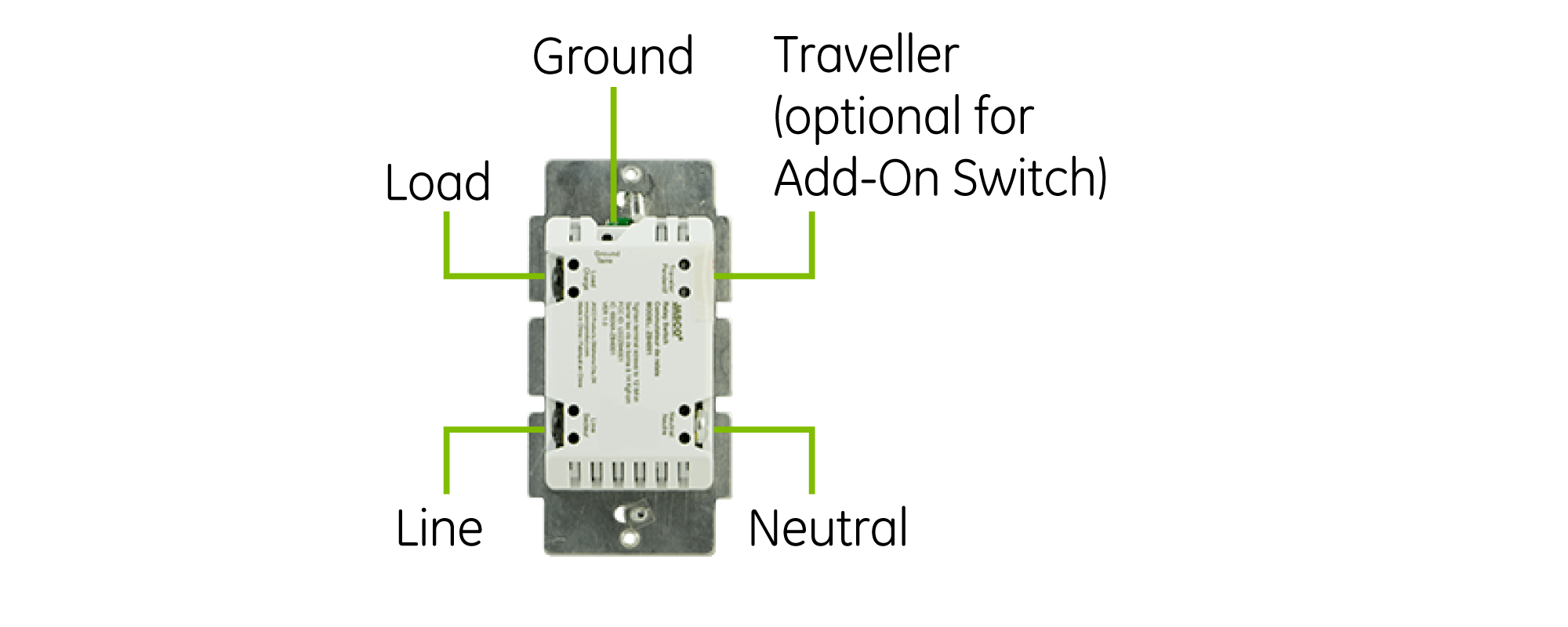 45710 In-Wall Z-Wave Light Switch – 3 way (use as add on to dimmer or