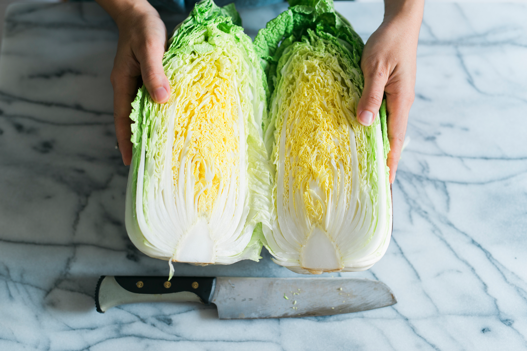 Egg roll bowls with cabbage, carrots, baby bok choy and mushrooms.