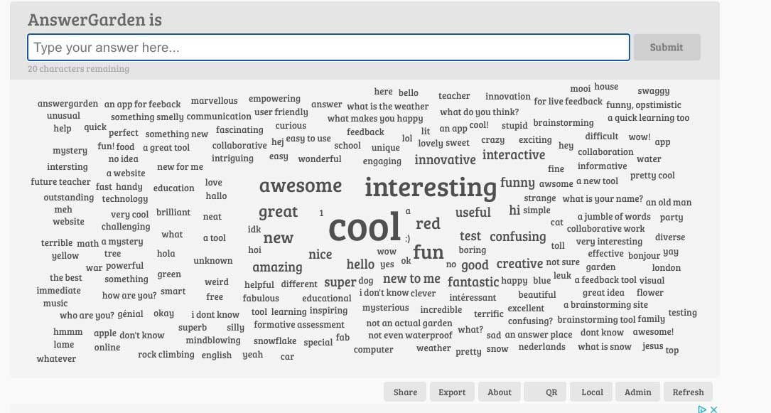 AnswerGarden Tech Tools for Teachers