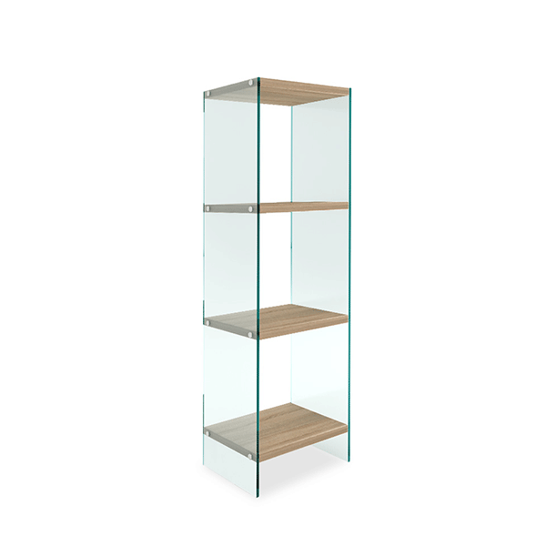 Bookcase Compton glass in sonoma color Smart Living