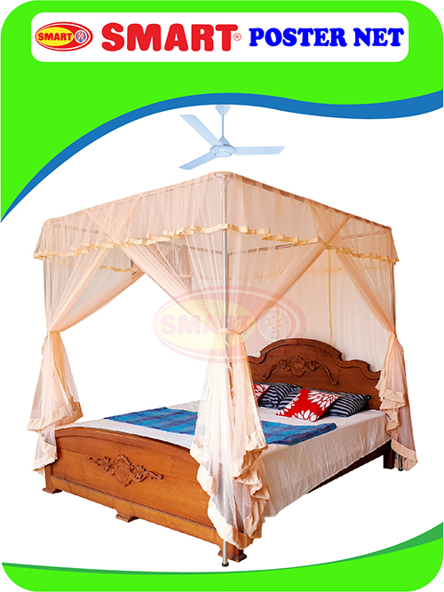 Smart Poster Mosquito Net For King Size Bed With SS Heavy Structure 6'X6 ½' (SPK66) SmartLK