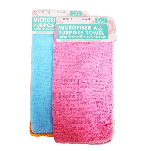 Microfiber Towels 2pk 12X12 Asst Clrswholesale