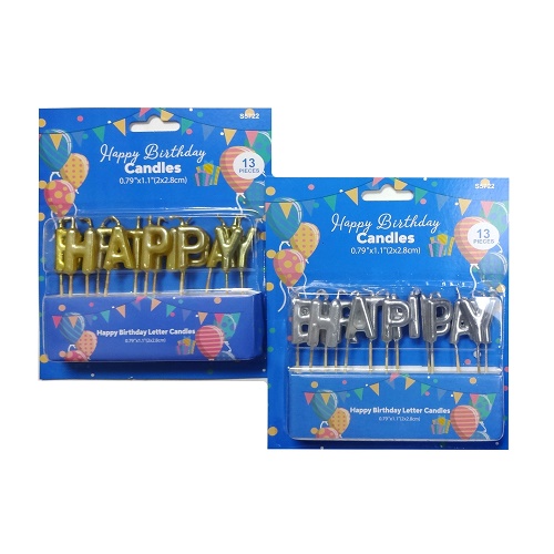 Birthday Candles 13ct Gold & Silverwholesale